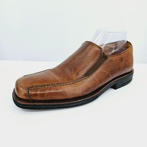 Sandro Comfort Gel Slip On Loafers 8.5 D Brown Soft Pebbled Leather Dress Shoes